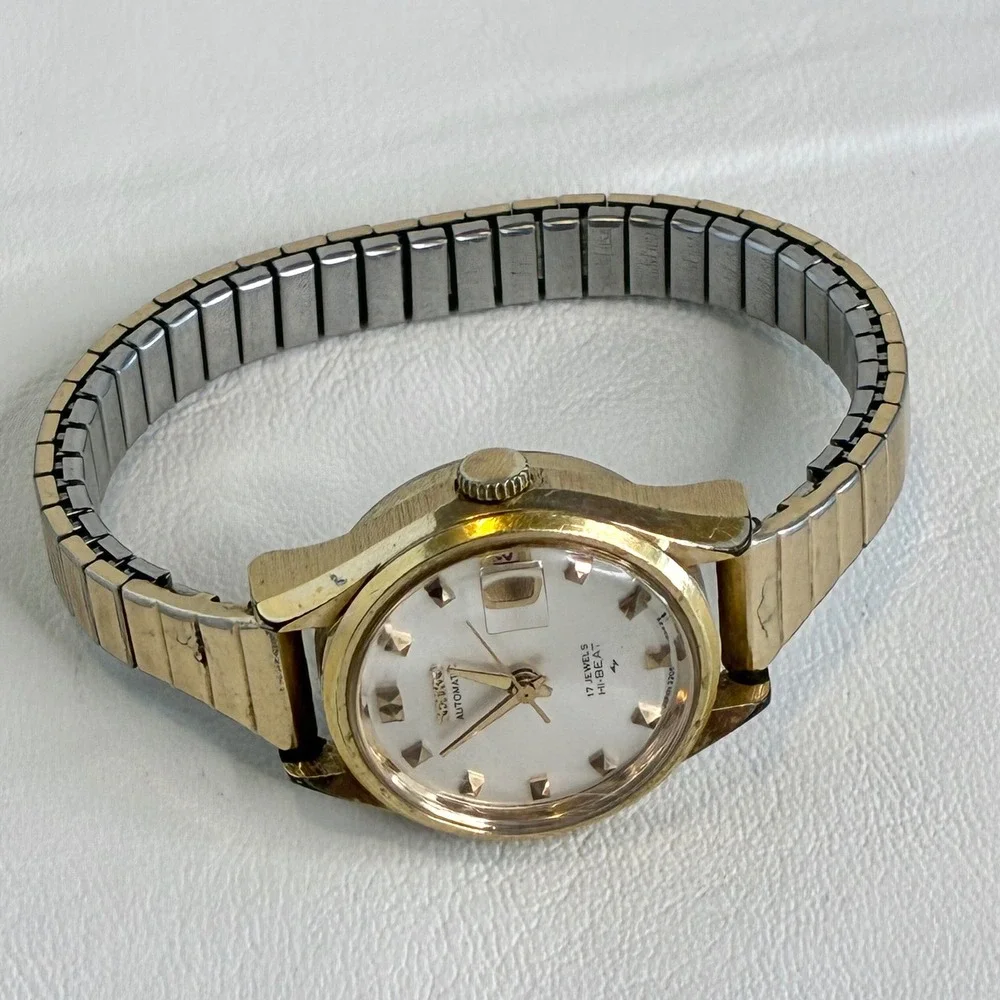 Vintage Seiko Automatic Watch 2205-0259 10K RGP Hi-Beat 17 Jewels Gold Tone